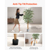 VEVOR 5FT Artificial Ficus Tree with Black Pot, Tall Faux Ficus Plant with Natural Wood Trunk and Realistic Green Leaves, Indoor Fake Silk Tree for Home, Office, Living Room, or Corner Décor