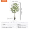 VEVOR Artificial Olive Tree, 6 FT Tall Faux Plant, Secure PE Material & Anti-Tip Tilt Protection Low-Maintenance Plant, Lifelike Green Fake Potted Tree for Home Office Warehouse Decor Indoor Outdoor