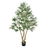 VEVOR 6FT Artificial Olive Tree with Black Pot, Tall Fake Tree with Natural Wood Trunk & Realistic Green Leaves and Fruits, Indoor Faux Plant for Home, Office, Living Room, Corner Decor