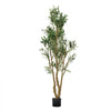 VEVOR 6FT Artificial Olive Tree with Black Pot, Tall Fake Tree with Natural Wood Trunk & Realistic Green Leaves and Fruits, Indoor Faux Plant for Home, Office, Living Room, Corner Decor