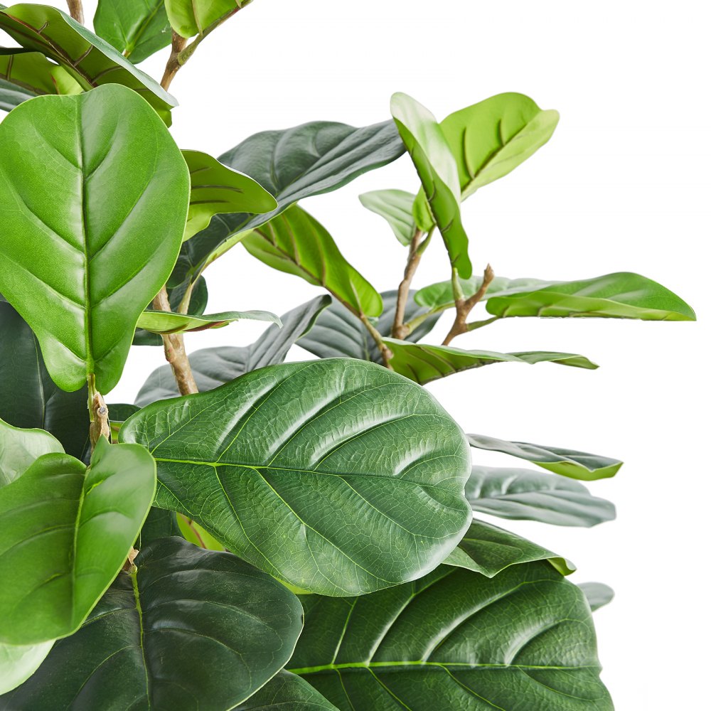 VEVOR Artificial Fiddle Leaf Fig Tree, 6 FT, Secure PE Material & Anti-Tip Tilt Protection Low-Maintenance Faux Plant, Lifelike Green Fake Potted Tree for Home Office Warehouse Decor Indoor Outdoor