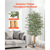 VEVOR 6FT Artificial Ficus Tree with Black Pot, Tall Faux Ficus Plant with Natural Wood Trunk and Realistic Green Leaves, Indoor Fake Silk Tree for Home, Office, Living Room, or Corner Décor