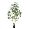 VEVOR 8FT Artificial Olive Tree with Black Pot, Tall Fake Tree with Natural Wood Trunk & Realistic Green Leaves and Fruits, Indoor Faux Plant for Home, Office, Living Room, Corner Decor