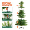 VEVOR Christmas Tree, 7.5ft Prelit Artificial Xmas Tree, Full Holiday Decor Tree with 700 Warm White LED Lights, 1319 Branch Tips, Metal Base for Home Party Office Decoration