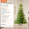 VEVOR Christmas Tree, 7.5ft Prelit Artificial Xmas Tree, Full Holiday Decor Tree with 700 Warm White LED Lights, 1319 Branch Tips, Metal Base for Home Party Office Decoration