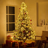 VEVOR Christmas Tree, 7.5ft Prelit Artificial Xmas Tree, Full Holiday Decor Tree with 700 Warm White LED Lights, 1319 Branch Tips, Metal Base for Home Party Office Decoration