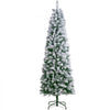 VEVOR Christmas Tree, 6.5ft Prelit Flocked Artificial Tree, Full Holiday Xmas Tree with 250 White LED Lights, 814 Branch Tips, Metal Base for Home Party Office Decoration