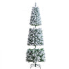 VEVOR Christmas Tree, 6.5ft Prelit Flocked Artificial Tree, Full Holiday Xmas Tree with 250 White LED Lights, 814 Branch Tips, Metal Base for Home Party Office Decoration