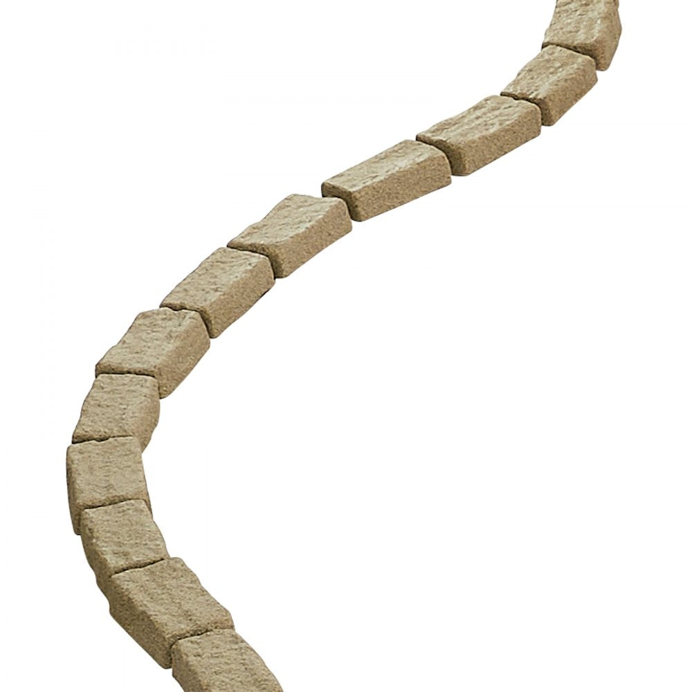 VEVOR Faux Stone Landscape Edging, 46.4 x 2.2 in Realistic Lawn Edging, Flexible Brick-Sized Garden Edging Border with Anchoring Spikes, Fade-Resistant Yard Edging for Driveways Walkway Beige