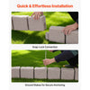 VEVOR Faux Stone Landscape Edging, 15.5 ft Kit, No Dig Garden Edging Border, Blocks for Lawn, Flower Beds, Yards, 4 Pack Each Section Has 6 Bricks 46.85"L x 3.94"W x 6.1"H, 9 Spikes & End Cap, Beige
