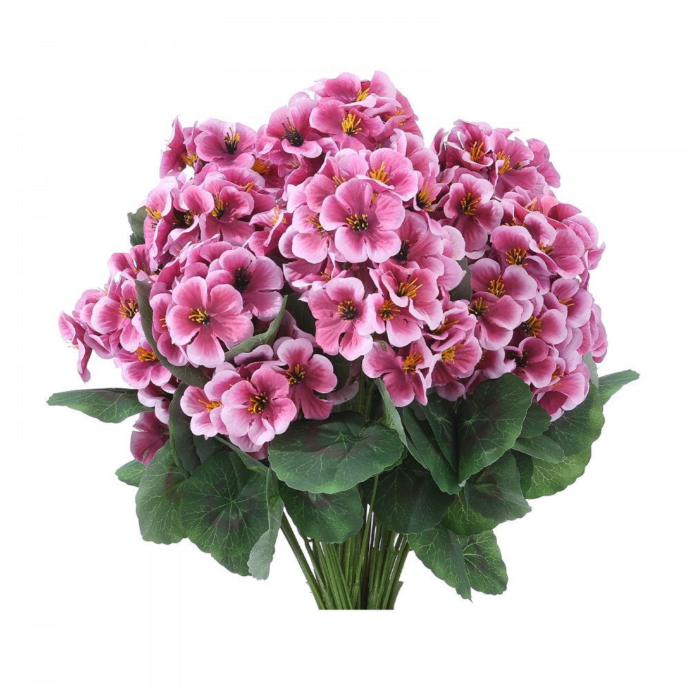 VEVOR Artificial Flowers Bulk Geraniums 24 PCS Faux Pink Flower with Stems, for Vase, Centerpieces, Weddings, Parties, Bouquets, Home Decor and DIY Arrangements, Realistic Fake Flowers, Easy to Care