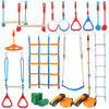 VEVOR Ninja Warrior Obstacle Course for Kids, 2 x 60 ft Weatherproof Slacklines, 500lbs Weight Capacity Monkey Line, Outdoor Playset Equipment, Backyard Toys Training Equipment Set with 14 Obstacles