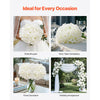 VEVOR Artificial Flowers, 205 pcs Real Looking White Silk Fake Hydrangea Bulk, White Faux Bridal Shower with Stems for DIY Wedding Bouquets, Home Centerpieces Arrangements, Party Tables Decorations
