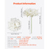 VEVOR Artificial Flowers, 205 pcs Real Looking White Silk Fake Hydrangea Bulk, White Faux Bridal Shower with Stems for DIY Wedding Bouquets, Home Centerpieces Arrangements, Party Tables Decorations