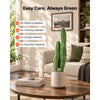 VEVOR Artificial Cactus, 24 in Tall Fake Cactus Plant with White Pot 1 Pack, for Home, Garden, Office, Living Room, Bedroom Indoor Decoration, Realistic Texture Large Faux Decor Plant, Premium HDPE