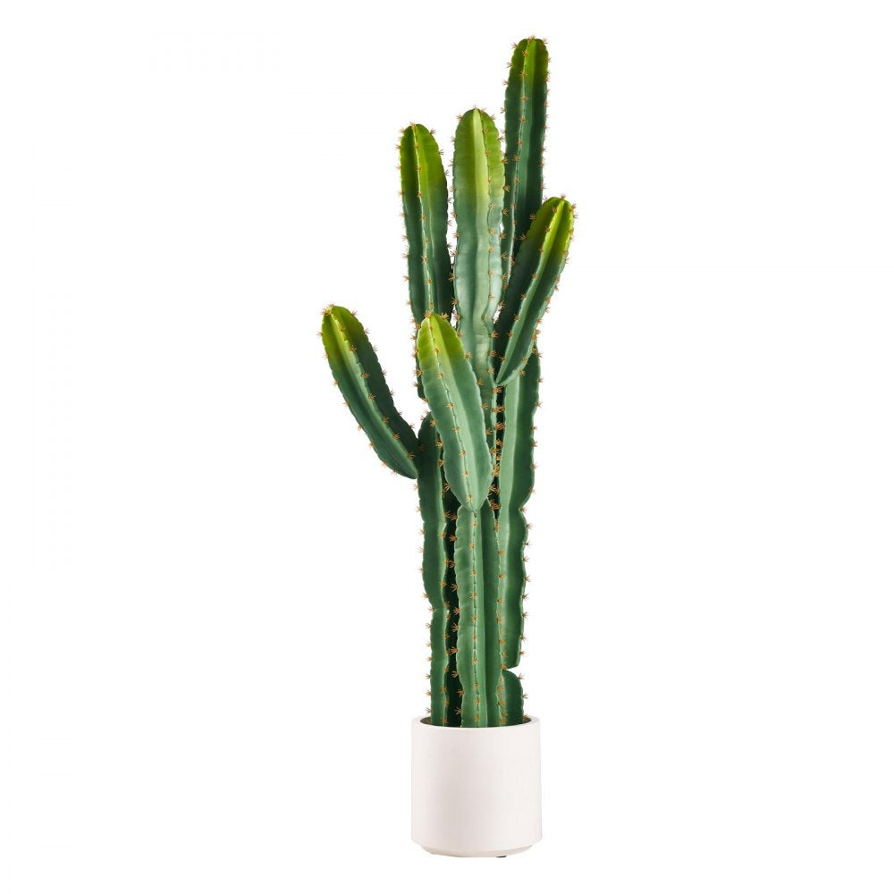 VEVOR Artificial Cactus, 60 in Tall Fake Cactus Plant with White Pot 1 Pack, for Home, Garden, Office, Living Room, Bedroom, Porch Indoor Decoration, 9 inch Wide, Realistic Texture Large Faux Plant