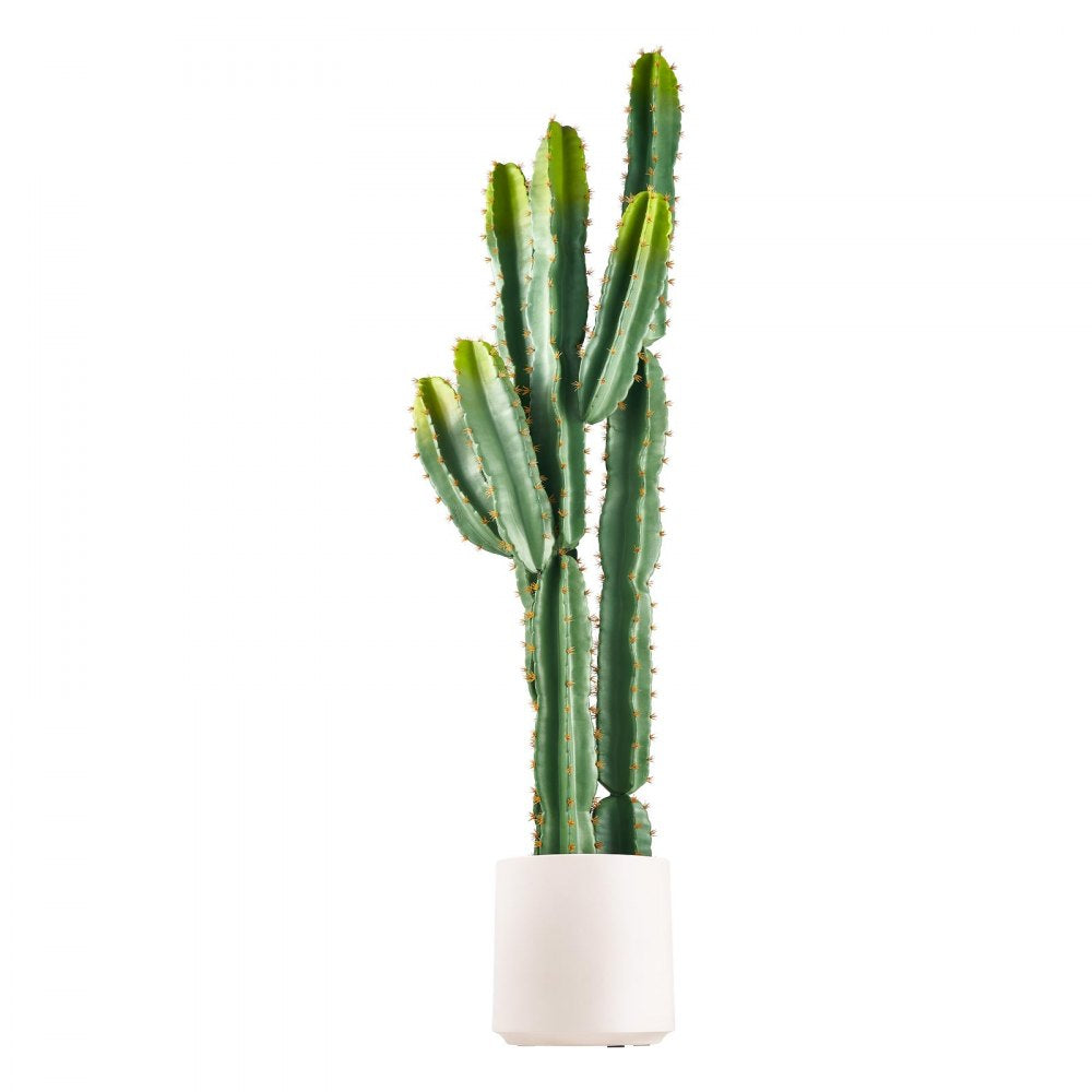 VEVOR Artificial Cactus, 60 in Tall Fake Cactus Plant with White Pot 1 Pack, for Home, Garden, Office, Living Room, Bedroom, Porch Indoor Decoration, 9 inch Wide, Realistic Texture Large Faux Plant