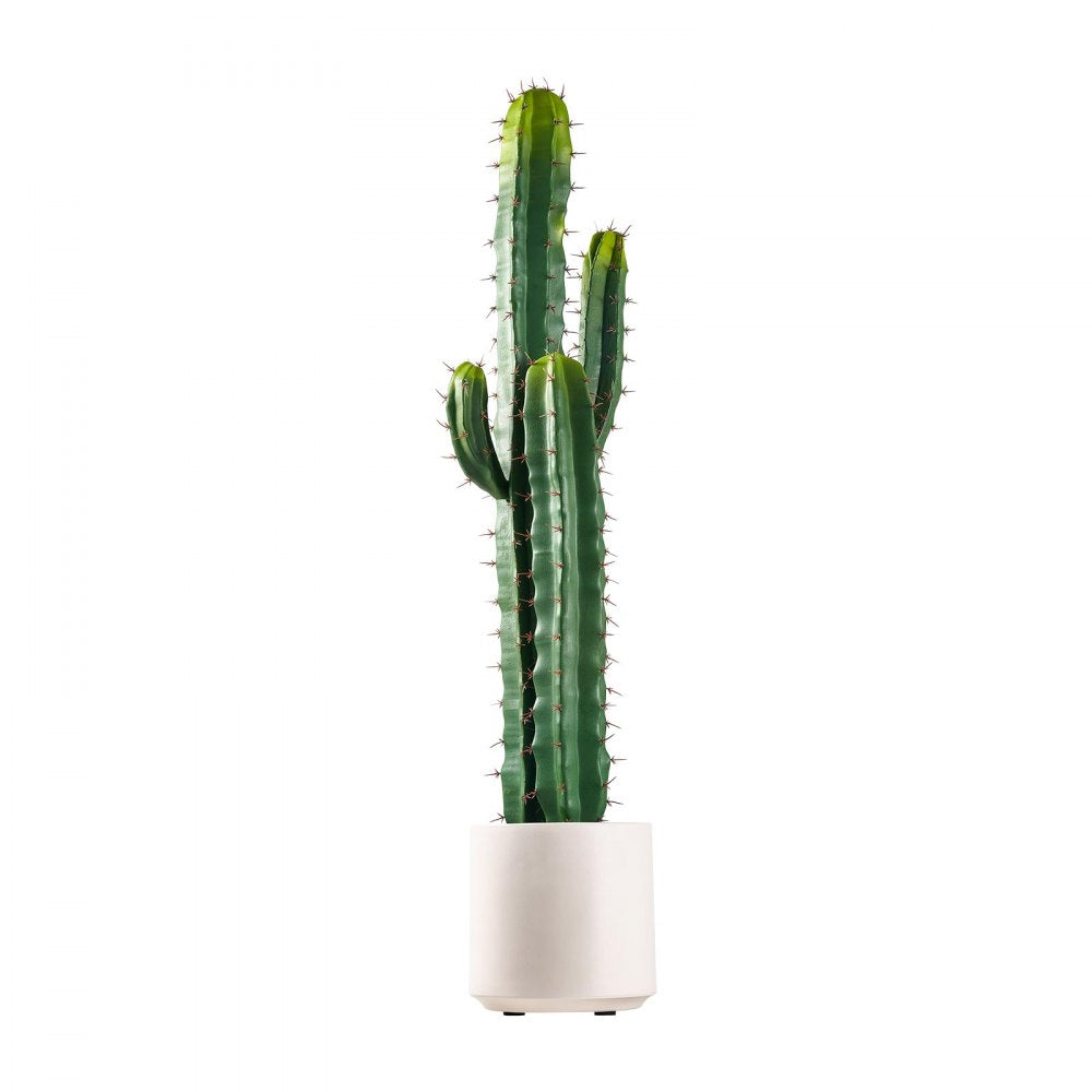 VEVOR Artificial Cactus, 36 in Tall Fake Cactus Plant with White Pot 1 Pack, for Home, Garden, Office, Living Room, Bedroom Indoor Decoration, Realistic Texture Large Faux Decor Plant, Premium HDPE