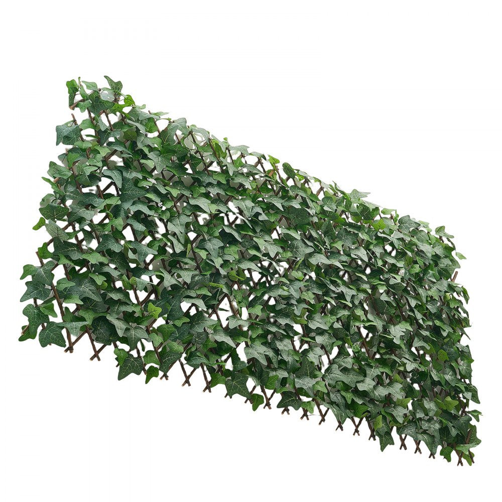 VEVOR Expandable Fence Privacy Screen, 25 x 126 in Expand Artificial Plant Wall, Realistic Artificial Ivy Panel with 50 Zip Ties, Decorative Faux Greenery Backdrop Hedges for Balcony Patio Outdoor