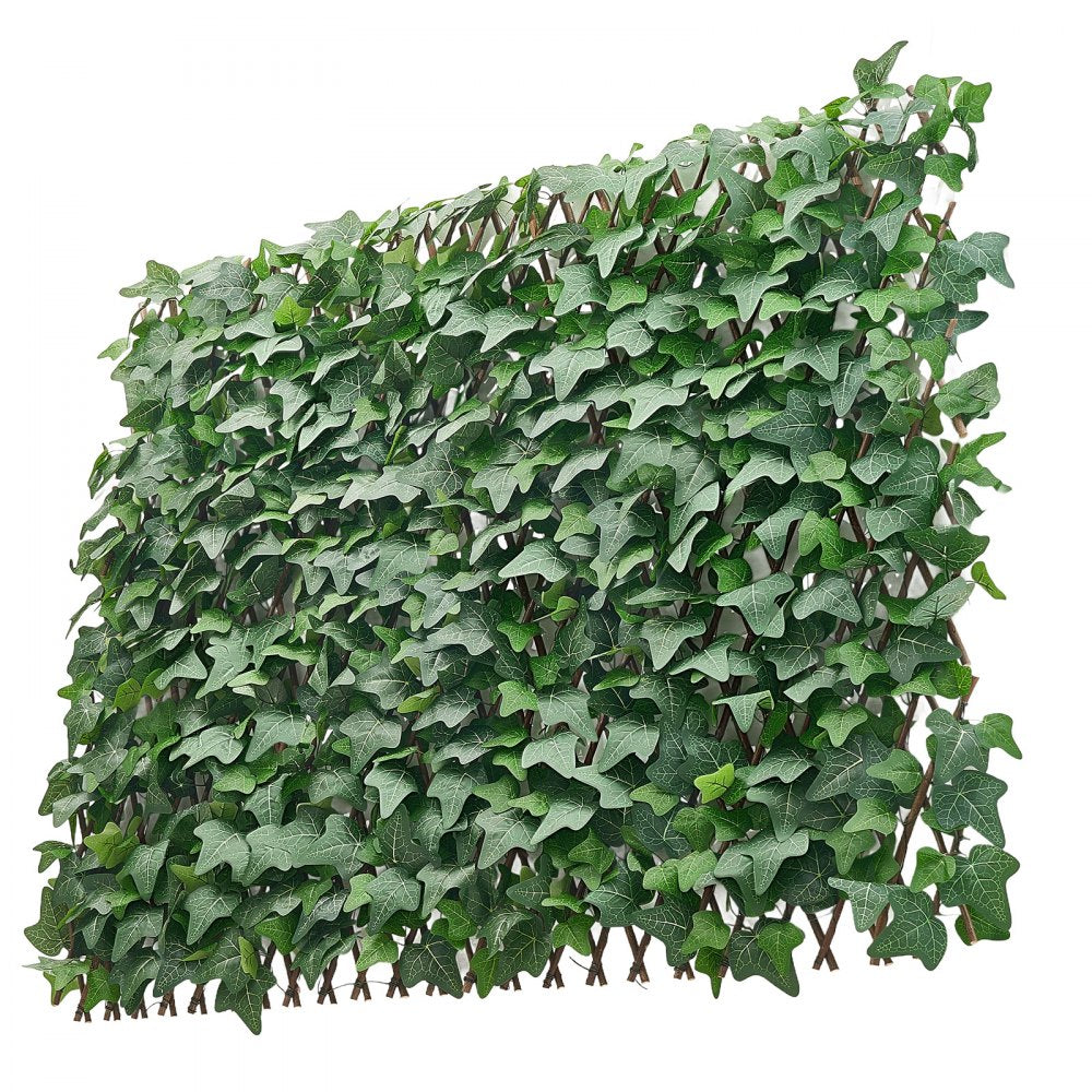 VEVOR Expandable Fence Privacy Screen, 25 x 126 in Expand Artificial Plant Wall, Realistic Artificial Ivy Panel with 50 Zip Ties, Decorative Faux Greenery Backdrop Hedges for Balcony Patio Outdoor