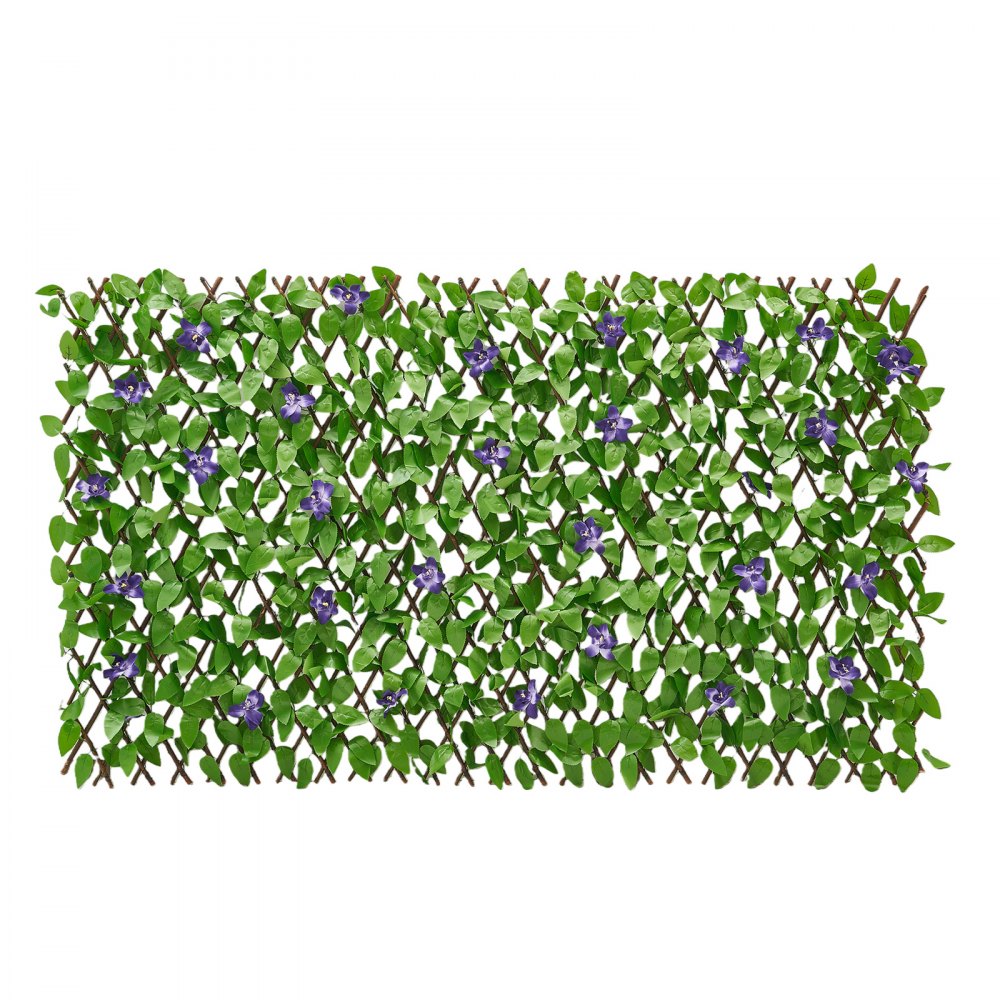 VEVOR Expandable Fence Privacy Screen, 25.5 x 122 in Expand Artificial Plant Wall, Realistic Artificial Ivy Panel with 50 Zip Ties, Decorative Faux Greenery Backdrop Hedges for Balcony Patio Outdoor