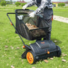 VEVOR Push Lawn Sweeper, 21inch Leaf & Grass Collector, Strong Plastic Wheels & Heavy Duty Thickened Steel Durable to Use with Large Capacity 3.5 cu. ft. Mesh Collection Hopper Bag, 2 Spinning Brushes
