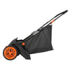 VEVOR Push Lawn Sweeper, 21inch Leaf & Grass Collector, Strong Plastic Wheels & Heavy Duty Thickened Steel Durable to Use with Large Capacity 3.5 cu. ft. Mesh Collection Hopper Bag, 2 Spinning Brushes