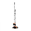 VEVOR Broom and Dustpan Set, Heavy Duty Dustpan and Broom Combo with Self-Cleaning Teeth, Metal Upright Standing Dust Pan with Long Handle, Ideal for Home, Restaurant, Office, Dorm, Black+Orange