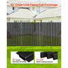 VEVOR Bottom Locking Privacy Slats, Double-Wall Vertical Bottom-Locking Slats with Wings for Chain-Link Fence, High-Density HDPE Chain Link Slats Ideally Fit 8' High Fence for Garden and Farm(Black)