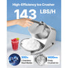 VEVOR Ice Crusher Machine, 143lbs Per Hour Electric 2 Blades Snow Cone Maker, Stainless Steel Shaved Ice Machine with Bowl and Cover, 300W 2000RPM Ice-Shaver for Home and Commercial Use, Silver