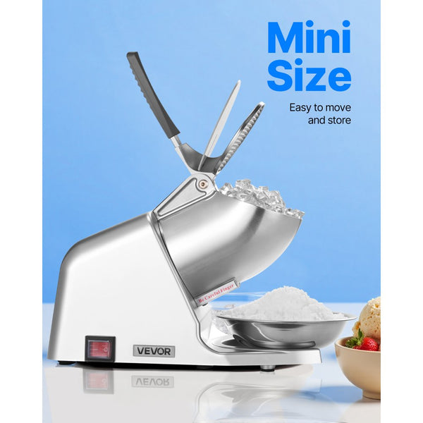 Vevor Ice Crusher Machine Electric 143 lbs/h Snow Cone Maker Shaved Ic ...