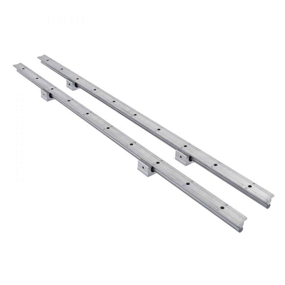 VEVOR Linear Rail, 2PCS SBR12-1000mm, Linear Guide 2 PCS Linear Guide Rails, 4 PCS Square Type Carriage Bearing Blocks, CNC Rail Linear Rails and Bearings Kit, for Automated Machines and Equipments