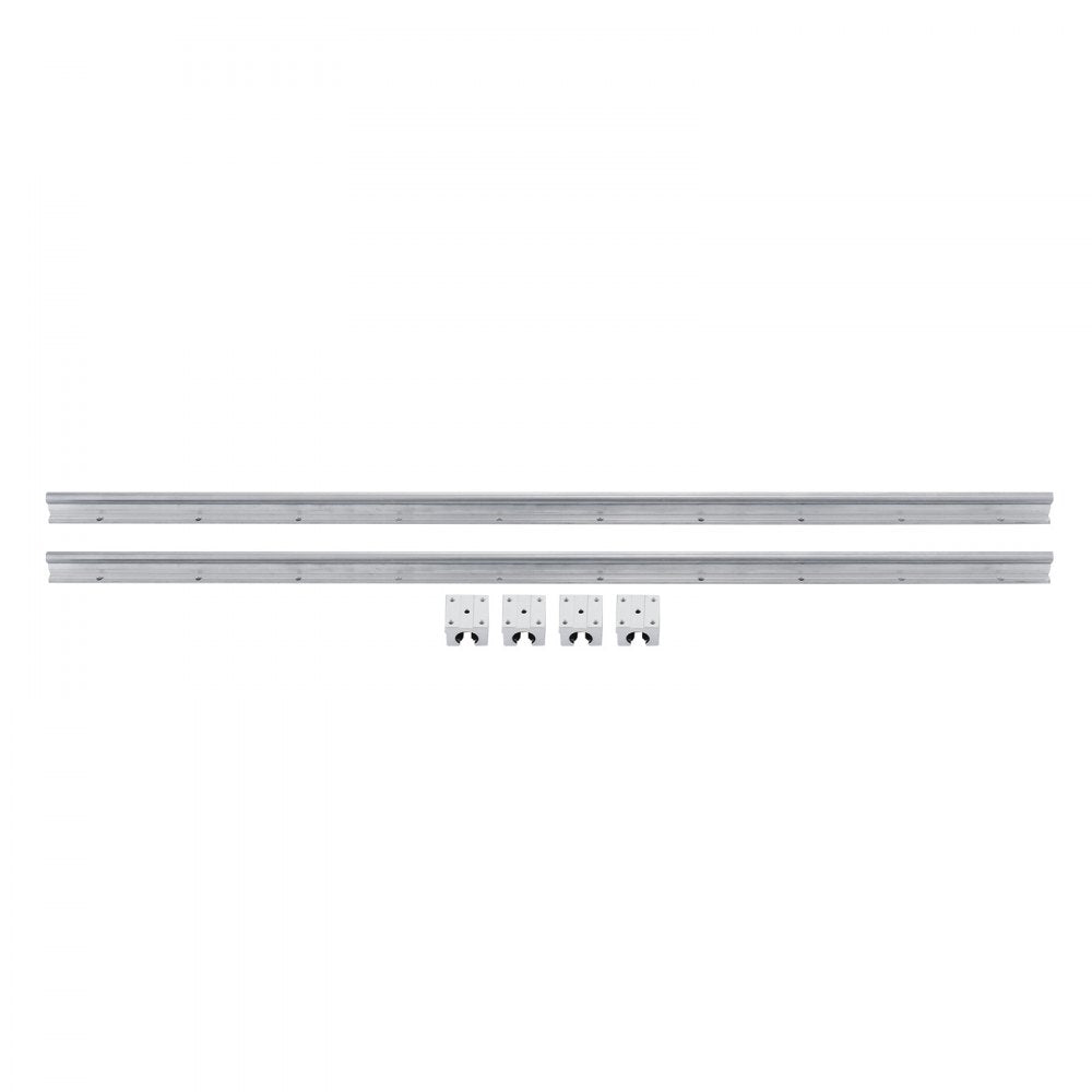 VEVOR Linear Rail, 2PCS SBR12-1000mm, Linear Guide 2 PCS Linear Guide Rails, 4 PCS Square Type Carriage Bearing Blocks, CNC Rail Linear Rails and Bearings Kit, for Automated Machines and Equipments