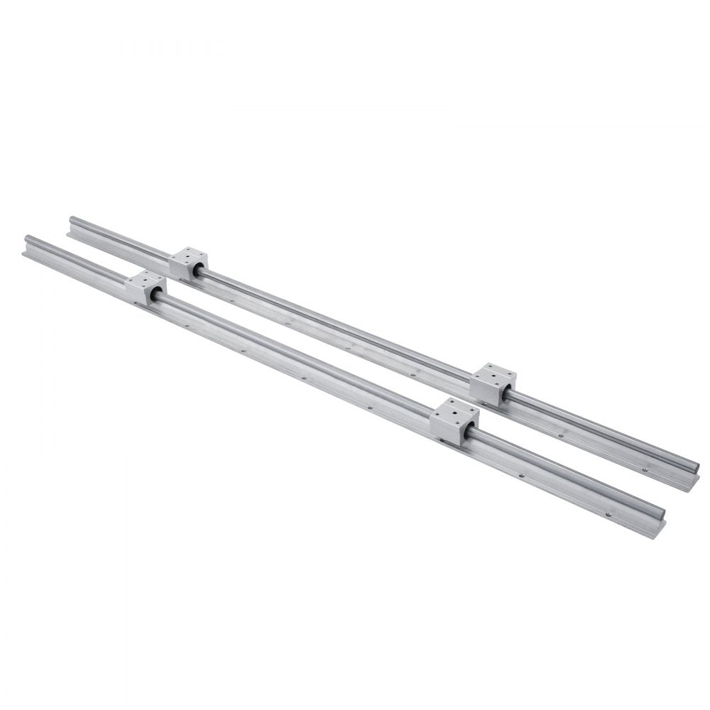 VEVOR Linear Rail, 2PCS SBR12-1000mm, Linear Guide 2 PCS Linear Guide Rails, 4 PCS Square Type Carriage Bearing Blocks, CNC Rail Linear Rails and Bearings Kit, for Automated Machines and Equipments