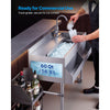 VEVOR Commercial Ice Bin with Sink & Faucet, 60 Qt Max Capacity, 24 x 19 x 35 Inch Stainless Steel Ice Chest with Sliding Lid and Bottle Holders, Cooler Cart Cocktail Unit for Bar Restaurant Pub