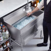 VEVOR Commercial Ice Bin with Sink & Faucet, 60 Qt Max Capacity, 24 x 19 x 35 Inch Stainless Steel Ice Chest with Sliding Lid and Bottle Holders, Cooler Cart Cocktail Unit for Bar Restaurant Pub