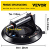 VEVOR Glass Suction Cup, 8\'\' Vacuum Suction Cup, 220lbs Load Capacity Vacuum Glass Lifter with Plastic Handle, Heavy-Duty Hand-Held Glass Lifter For Granite & Glass Lifting（With a free case）