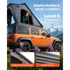 VEVOR Rooftop Tent Hard Shell, 2-3 Person Aluminum Roof Top Tent Hardshell with Tri-Color LED Light, Thick Mattress & Window, Waterproof Windproof Overland Camping Car Roof Rack for Jeep SUV Pickup