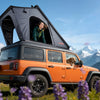 VEVOR Rooftop Tent Hard Shell, 2-3 Person Aluminum Roof Top Tent Hardshell with Tri-Color LED Light, Thick Mattress & Window, Waterproof Windproof Overland Camping Car Roof Rack for Jeep SUV Pickup