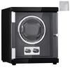 VEVOR Watch Winder, Single Watch Winder for Men's and Women's Automatic Watch, with Super Quiet Japanese Mabuchi Motor, Blue LED Light and Adapter, High-Density Board Shell and Black PU