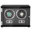 VEVOR Watch Winder, Dual Watch Winder for Men's and Women's Automatic Watch, with 2 Super Quiet Japanese Mabuchi Motors, Blue LED Light and Adapter, High-Density Board Shell and Black PU
