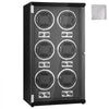 VEVOR Watch Winder, Watch Winder for 6 Men's and Women's Automatic Watches, with 6 Super Quiet Japanese Mabuchi Motors, Blue LED Light and Adapter, High-Density Board Shell and Black PU