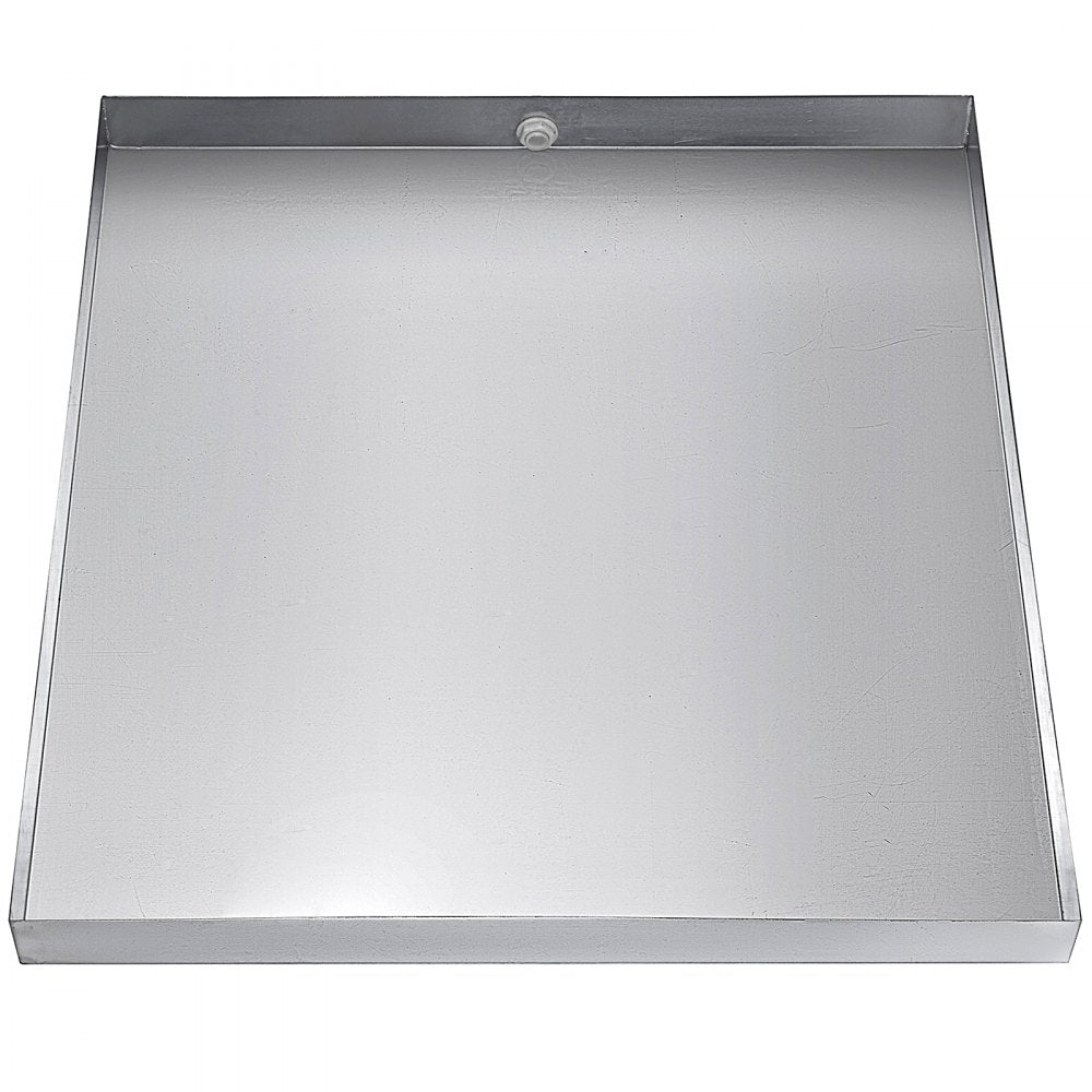 VEVOR 32 x 30 x 2.5 Inch Washing Machine Pan 18 GA Thickness Galvanized Steel Heavy Duty Compact Washer Drip Tray with Drain Hole & Hose Adapter
