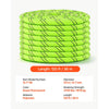 VEVOR Double Braided Polyester Rope 1/2 in x 120 ft Arborist Rigging Rope, for Tree Work, Heavy Duty 11 Strands, 3700 lbs High Breaking Strength, Outdoor Climbing Towing Swing Pulling Cord, Green