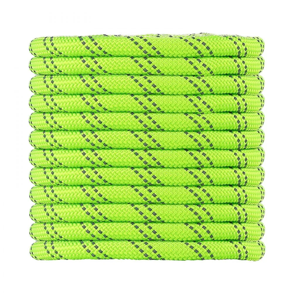 VEVOR Double Braided Polyester Rope 3/4 in x 220 ft Arborist Rigging Rope, for Tree Work, Heavy Duty 26 Strands, 19400 lbs High Breaking Strength, Outdoor Climbing Towing Swing Pulling Cord, Green