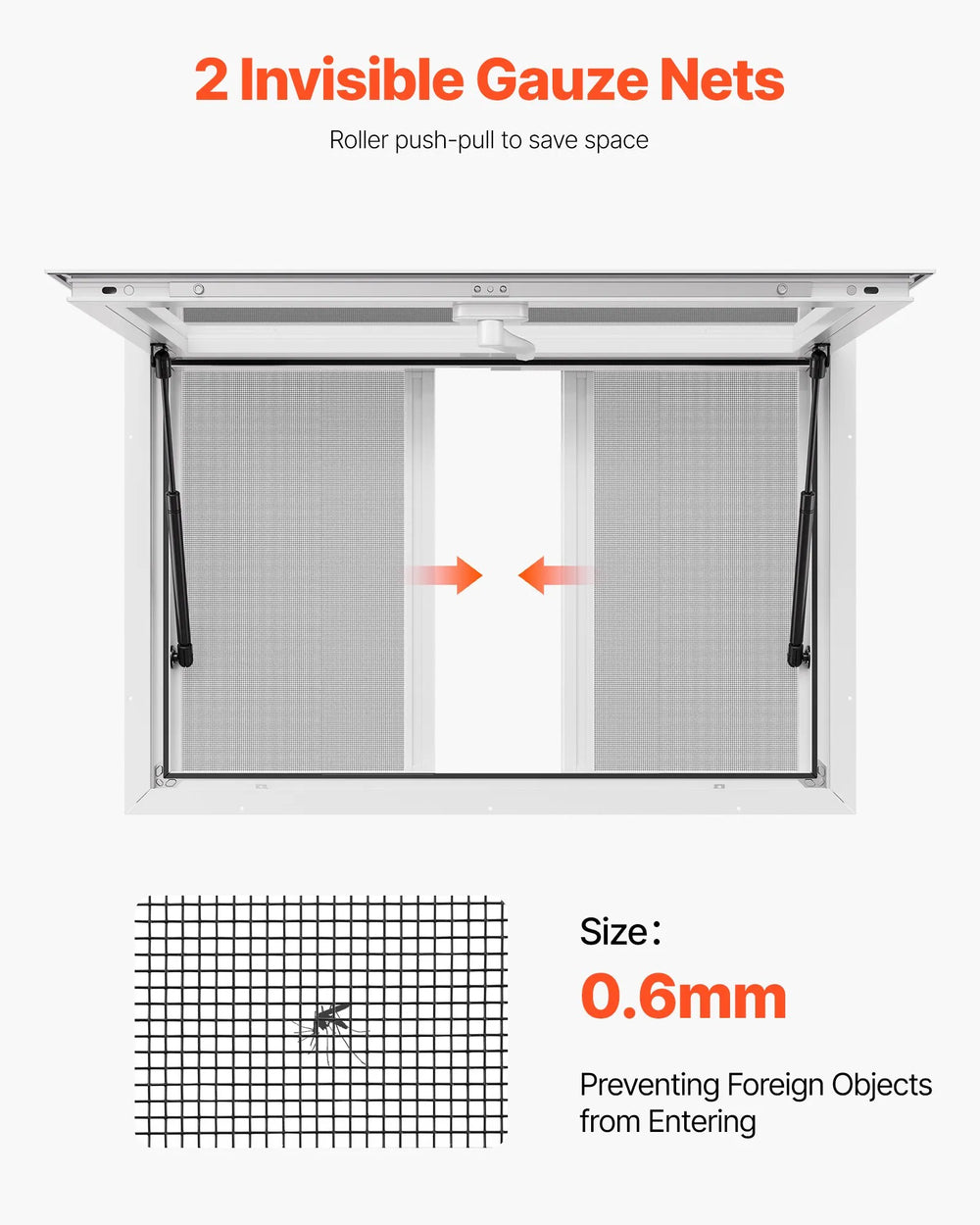 VEVOR Concession Window 36x24 in, Aluminum Alloy Service Window for Food Truck, Up to 85 Degrees Stand Serving Window with 2 Sliding Windows, Awning Door, and Drag Hook, for Concession Trailers