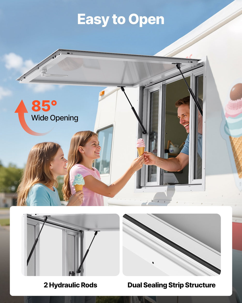 VEVOR concession window 36x36 in aluminum alloy service window image 3