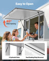 VEVOR Concession Window 53x33 in, Aluminum Alloy Service Window for Food Truck, Up to 85 Degrees Stand Serving Window with 4 Sliding Windows, Awning Door, and Drag Hook, for Concession Trailers