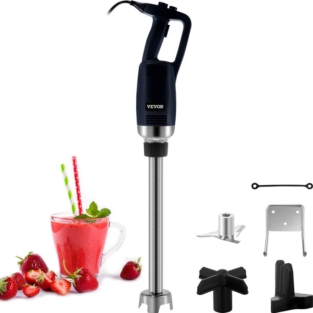 VEVOR Commercial Immersion Blender Variable Speed Heavy Duty Immersion Blender 750W Commercial Hand Mixer 304 Stainless Steel Hand Blender Commercial (11.8")