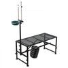 VEVOR Goat Milking Stand, 600 lbs Heavy Duty Goat Stand with Feed Bin, Adjustable Headpiece & Tool Basket, Stanchion for Grooming & Hoof Trimming, Metal Livestock Platform for Sheep, 51" x 23", Black